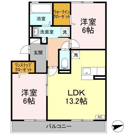 パルク アミティエ I(2LDK/3階)の間取り写真