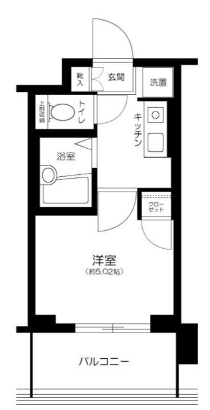 シティタワー武蔵小山レジデンス棟(1K/6階)の間取り写真