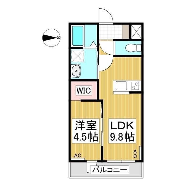 グレーシア瀬原田(1LDK/2階)の間取り写真