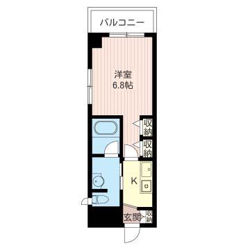 ベルフレア(1K/2階)の間取り写真