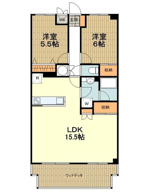 T.フラッツ(2LDK/5階)の間取り写真