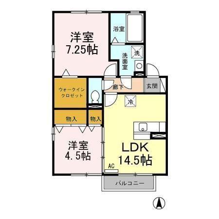 エクセレント瑞穂C(2LDK/2階)の間取り写真