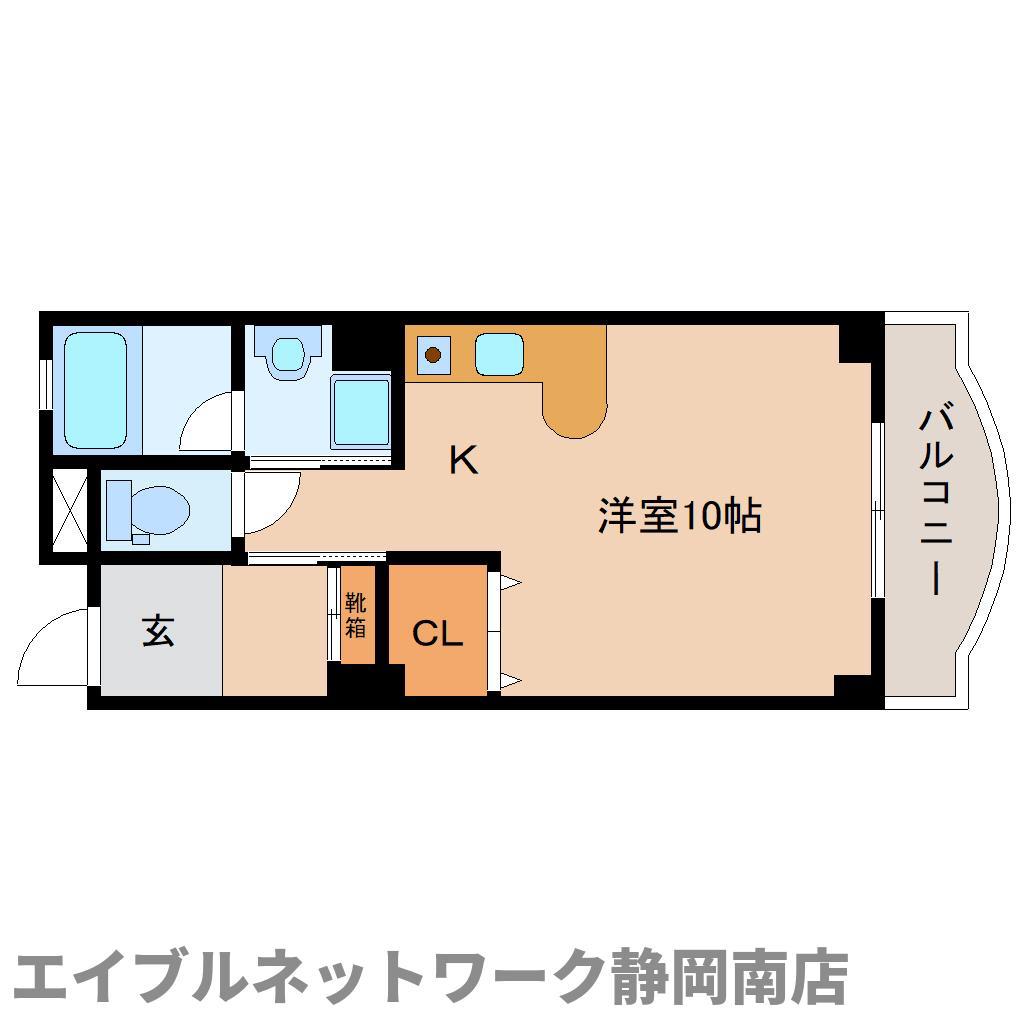 静清第三ハイツ(ワンルーム/3階)の間取り写真