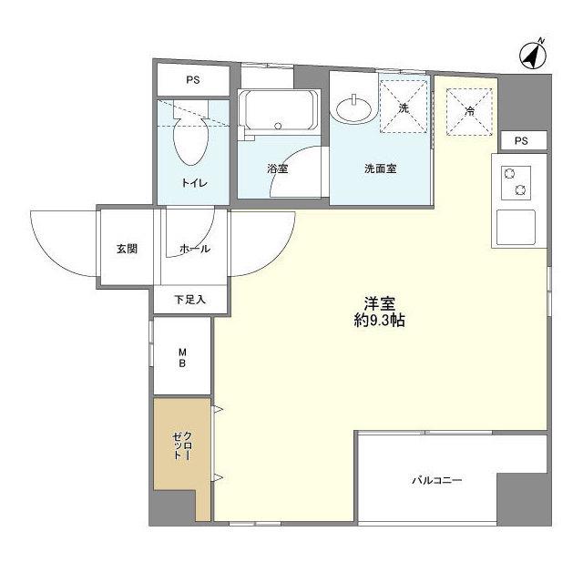 ラファイエ(ワンルーム/3階)の間取り写真