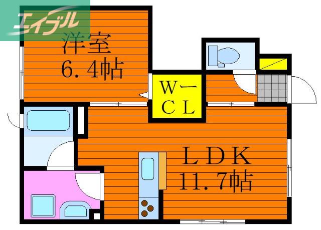 ソーニョ・フォレ(1LDK/1階)の間取り写真