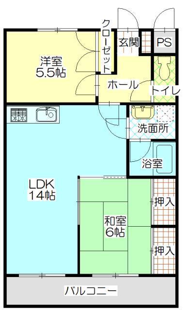 NEOCITY-F(2LDK/1階)の間取り写真