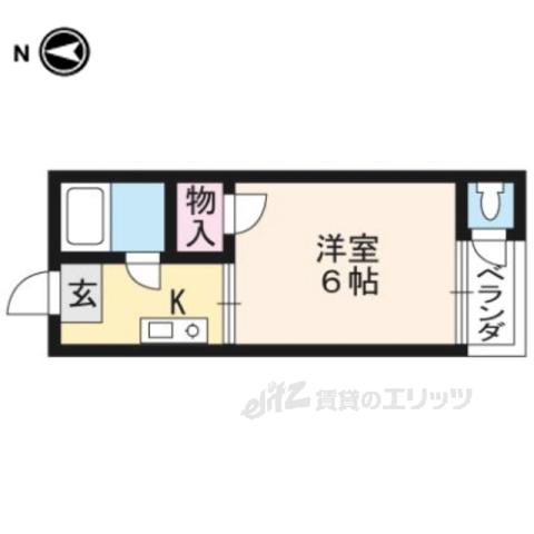 フクヤハウス(1K/1階)の間取り写真