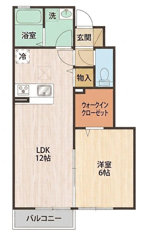 リヴェール(1LDK/1階)の間取り写真