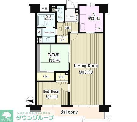 コーボック新小金井(2LDK/7階)の間取り写真