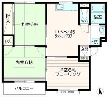 グランディールYAMANI(3DK/3階)の間取り写真