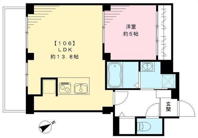 ムサシヤレジデンス(1LDK/1階)の間取り写真
