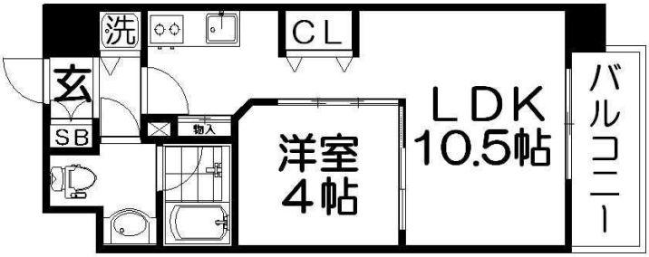ロッカベラアパートメント(1LDK/2階)の間取り写真