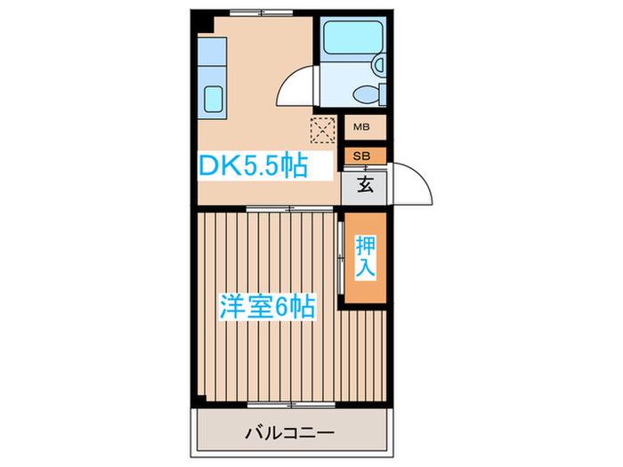 コーポとみざわ(1DK/2階)の間取り写真
