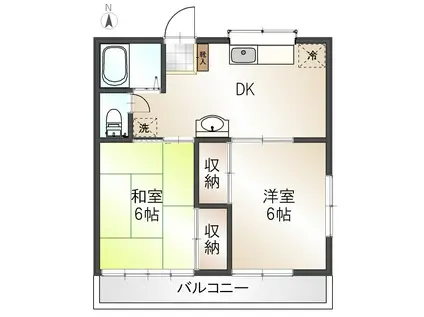 トーマコーポ(2DK/2階)の間取り写真