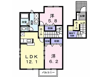 ボニートフロール(2LDK/2階)の間取り写真