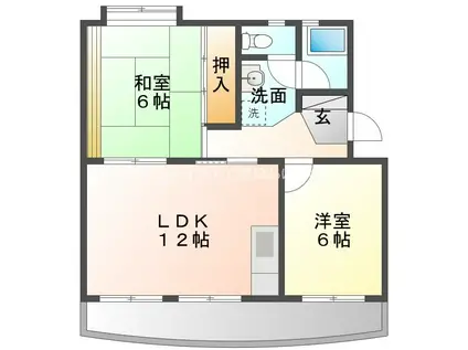 境田マンション(2LDK/4階)の間取り写真