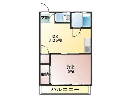 いづみ荘(1DK/2階)の間取り写真