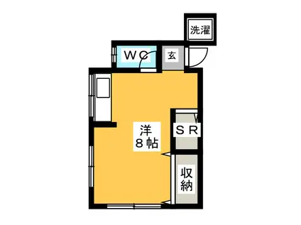 三晃荘B棟(ワンルーム/2階)の間取り写真