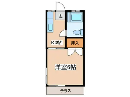 ピュアタウン東海大学駅前(1K/1階)の間取り写真