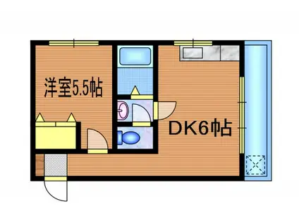 パレ・ド・ヴェール武蔵野(1DK/1階)の間取り写真