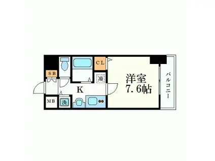 プレサンス 名古屋STATIONアライブ(1K/13階)の間取り写真