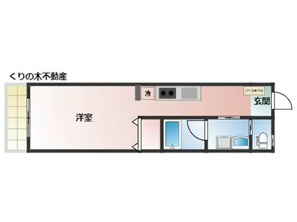 ハイツIN日高(ワンルーム/3階)の間取り写真