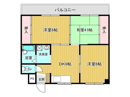 シティ住吉(3DK/3階)の間取り写真