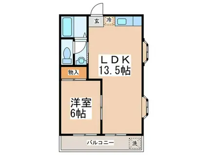 KSGマリーンオークラII(1LDK/1階)の間取り写真
