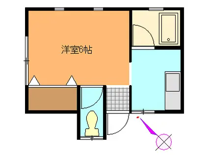 須藤アパート(1K/2階)の間取り写真