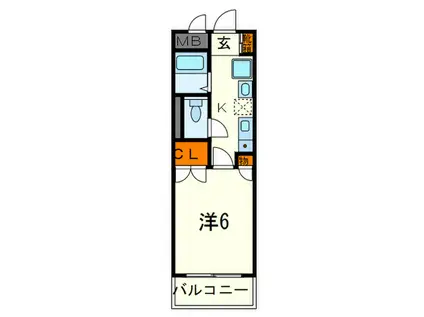 ウエストイン上野(1K/1階)の間取り写真