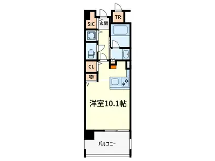 THE GARDEN SUITE(ワンルーム/2階)の間取り写真
