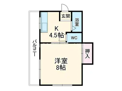 ハイツ夕佳(1DK/2階)の間取り写真