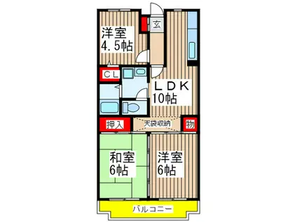 セイハ二俣(3LDK/3階)の間取り写真