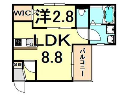 SKレジデンス立花(1LDK/1階)の間取り写真