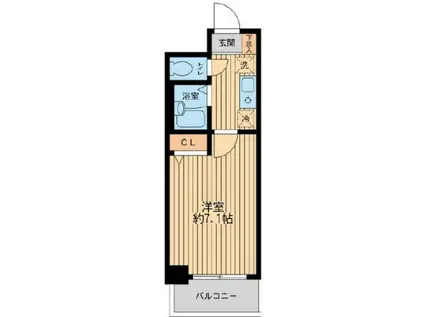 レジディア南行徳(1K/2階)の間取り写真
