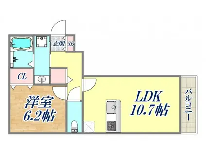 LE LOIRE長田(1LDK/3階)の間取り写真