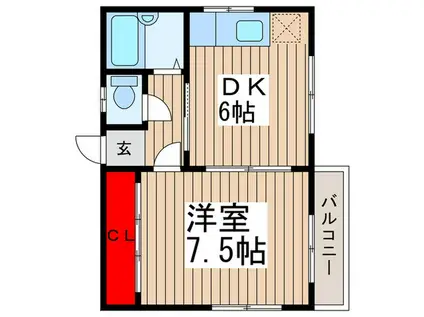 コーポ・コトブキ(1DK/2階)の間取り写真