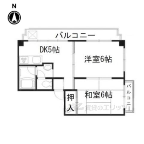 マンションさぬき(2DK/3階)の間取り写真