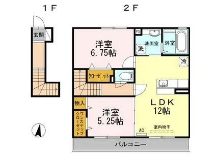 京ROYAL002(2LDK/2階)の間取り写真