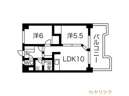 五反田ハイツ(2LDK/3階)の間取り写真