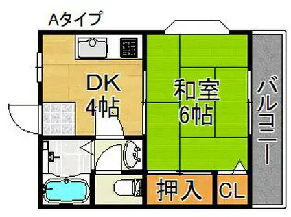 21マンション(1DK/3階)の間取り写真