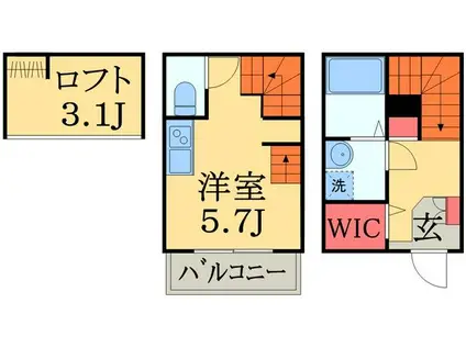 FORTUNA東千葉(ワンルーム/1階)の間取り写真