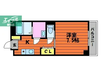 トムキャット 103(1K/3階)の間取り写真