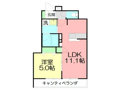 辻堂神台2丁目メゾン(1LDK/3階)の間取り写真