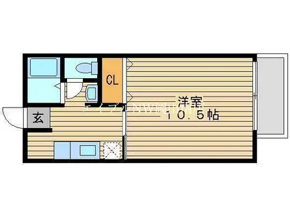 エステート西市(1K/1階)の間取り写真