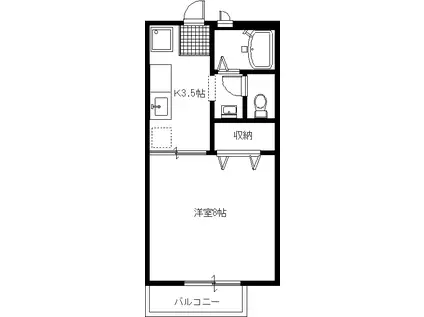 エクセルメゾン多賀城(1K/2階)の間取り写真
