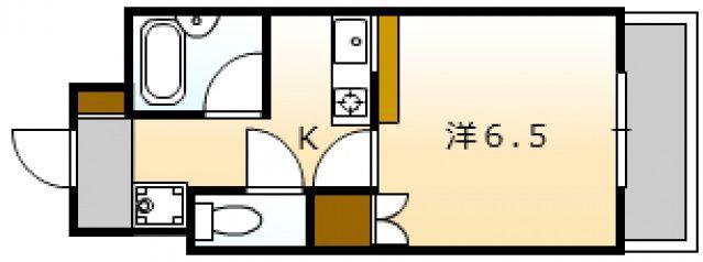 スカイNフルタ(1K/4階)の間取り写真