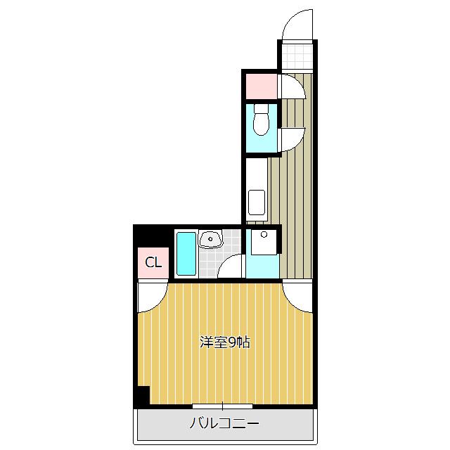ユーロハイツ住吉町(1K/3階)の間取り写真
