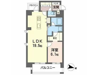 シャーメゾンステージBEFU(1LDK/2階)の間取り写真