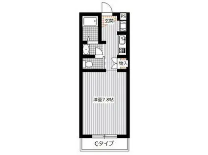 グランドシャトーK1(1K/1階)の間取り写真